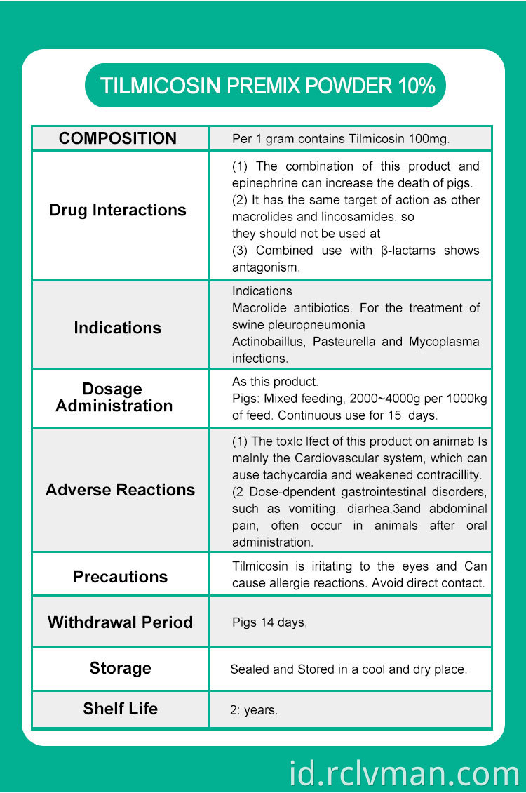 Tilmicosin Premix 10 02